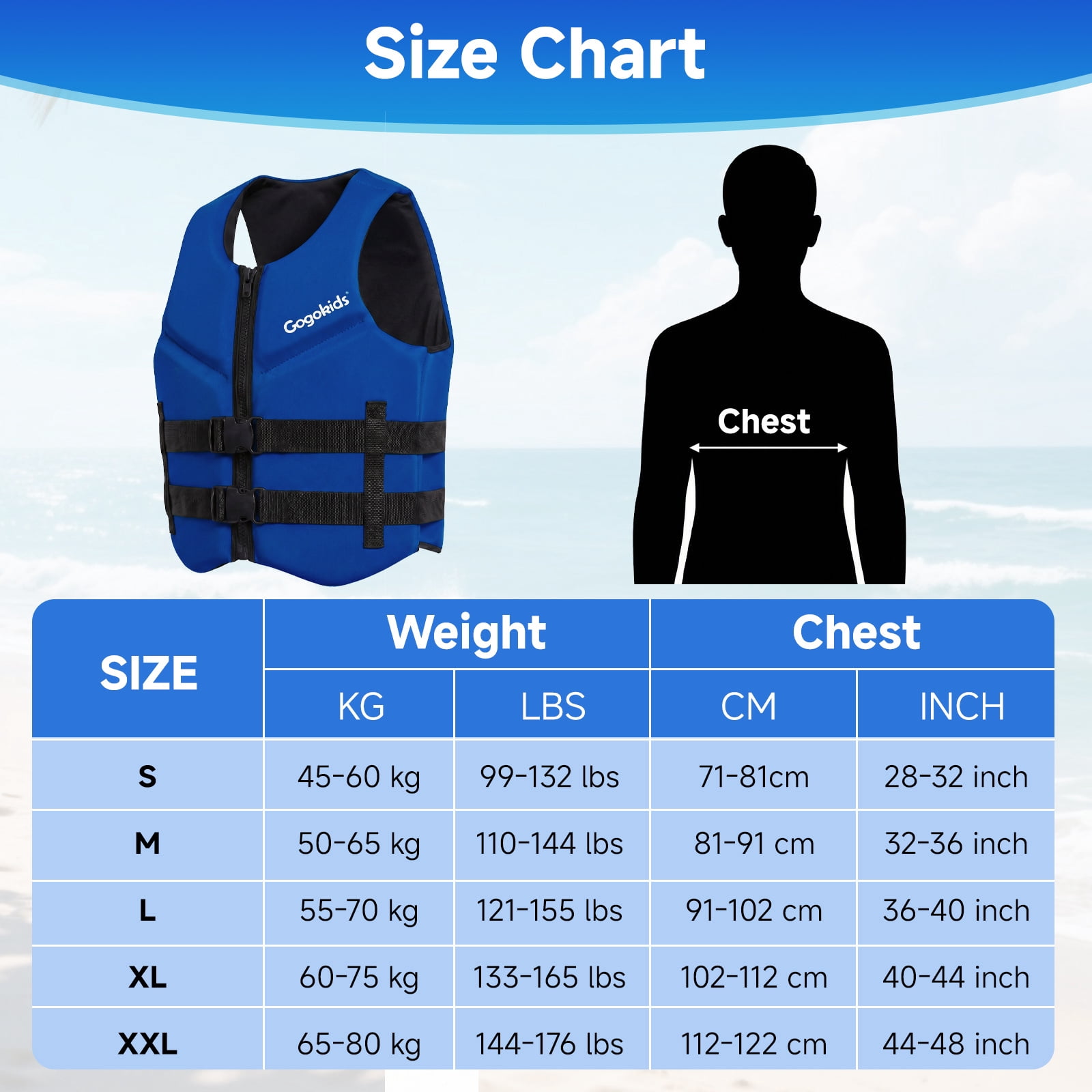 Gogokids Life Jacket Swim Vest for Adult Women men,Foldable Buoyancy Vest with Dual Buckle,Float Jacket for Boating,Kayaking,Swimming,Paddle and Fishing