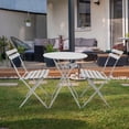 thumbnail image 3 of Juego de Jardín con Mesa y 2 Sillas de Acero para Exterior Conjunto para Terraza Balcon Patio o Jardin Acabado con Pintura Electrostatica Resistente a la Intemperie Diseño Moderno para Hogar (Gris), 3 of 6