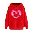 thumbnail image 2 of SOOMLON Valentines Day Hoodies Women Girl Friend Valentines Gift Plus Size Casual Long Sleeve Crew Neck Sweatshirts Tops Cute Love Heart Print Pullovers Shirts Trendy Festival Clothes 2025 Red L, 2 of 5