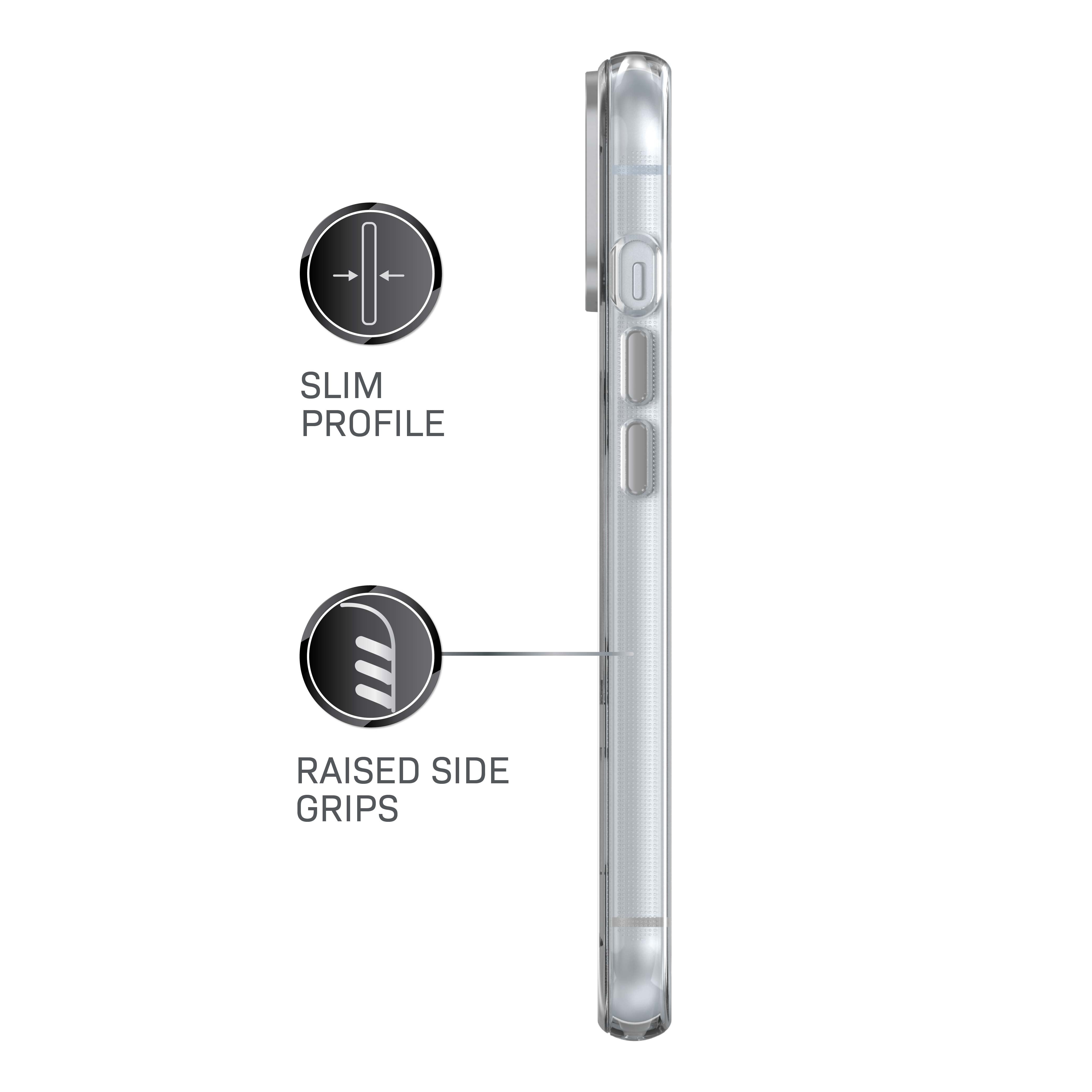 Body Glove Reflector Phone Case for iPhone 17e / 16e / 15 / 14 / 13, MagSafe Compatible - Clear/Silver