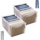 thumbnail image 1 of Cajón de almacenamiento plegable para pantalones vaqueros, armario de malla de gran capacidad, divisor para ropa, color blanco, 1 of 4