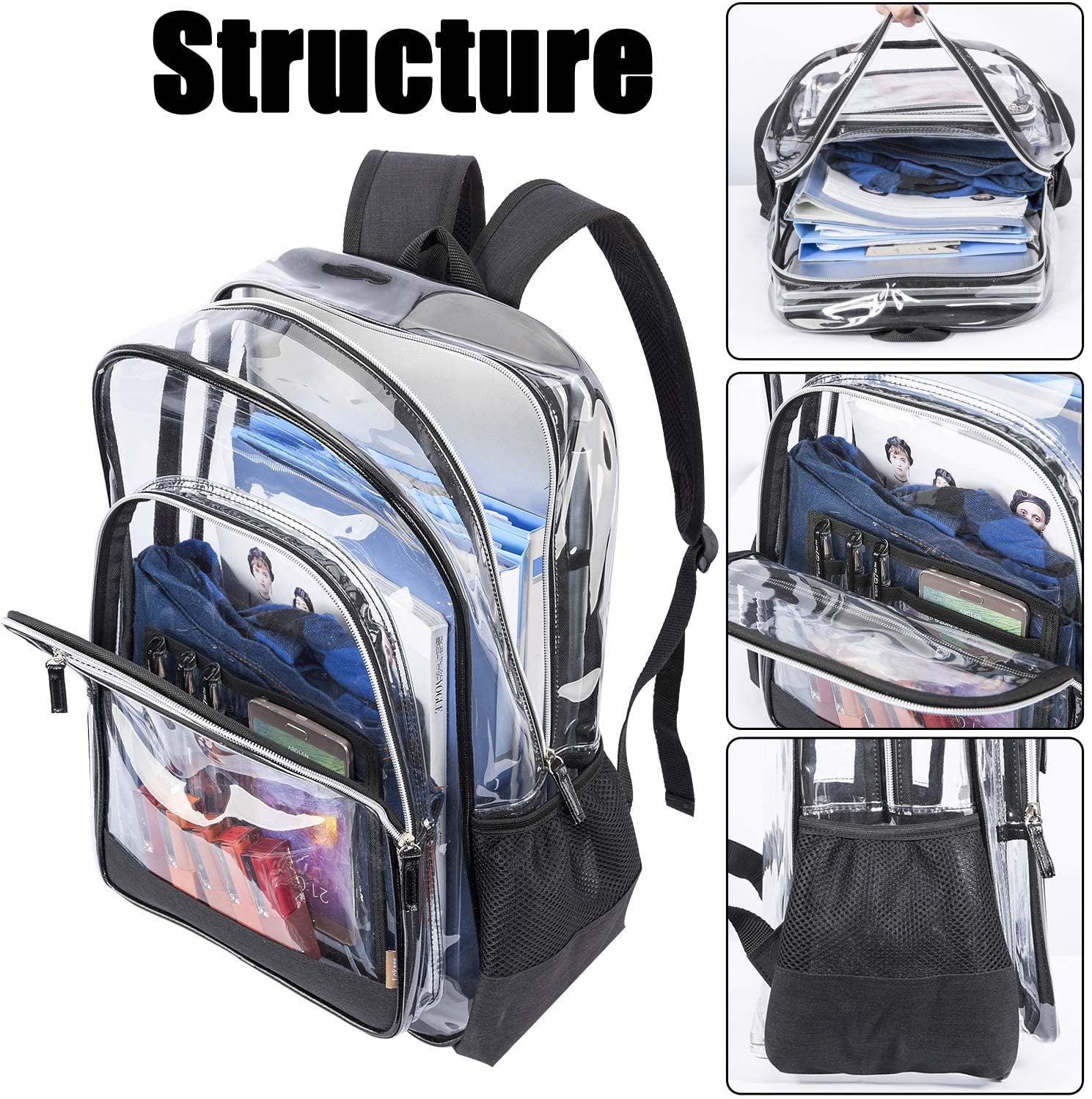 Clear top bookbags walmart