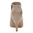 thumbnail image 3 of VINCE CAMUTO Womens Beige Comfort Buckle Accent Selmente Almond Toe Stiletto Zip-Up Leather Dress Booties 9.5 M, 3 of 4