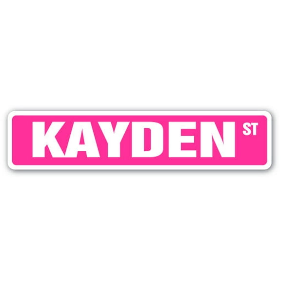 KAYDEN Street Sign Childrens Name Room Sign | Indoor/Outdoor |  18" Wide