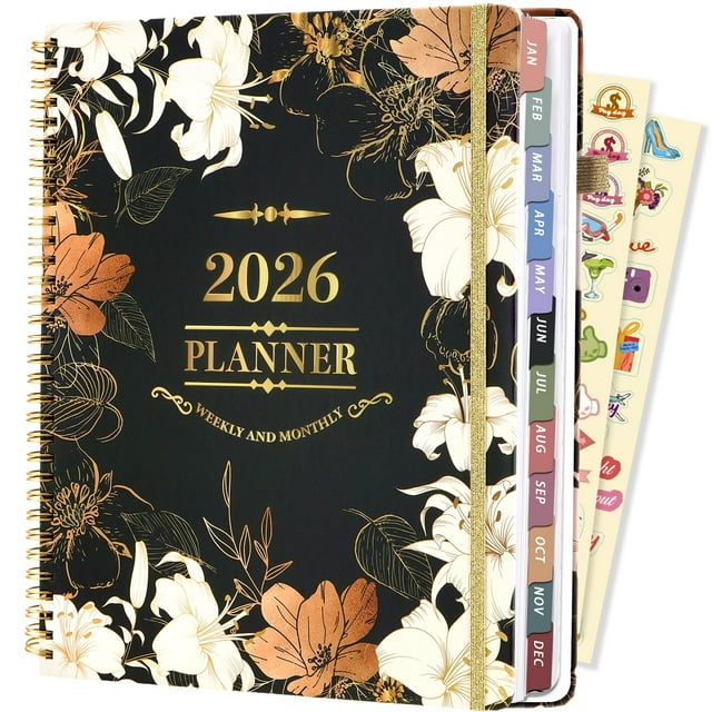 Planificador Whalegend 2026 Calendario Semanal y Mensual Verde Floral