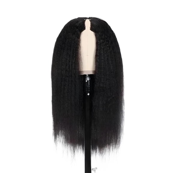 Straight V Part Wig Human Hair for Black Women 250 Density Glueless Human Hair Wigs Natural Black