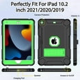 thumbnail image 4 of BMOUO Case for iPad 9th 8th 7th Generation (10.2 inch, 2021/2020/2019), Shockproof Protective iPad 10.2 Case with Built-in Stand/Pencil Holder, Black+Green, 4 of 7