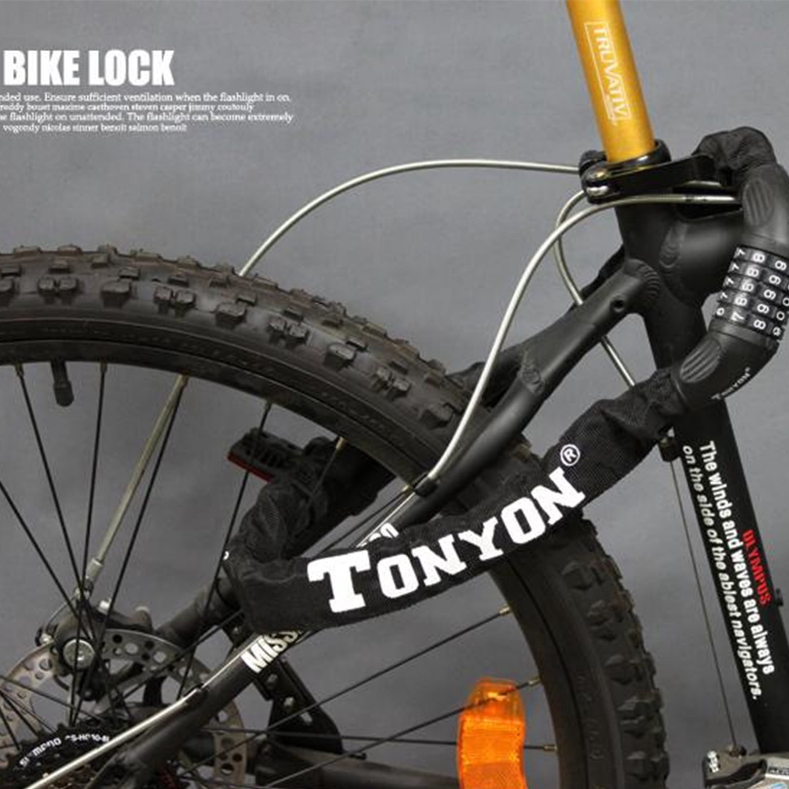 Ohmyroo Heavy Duty Bicycle Chain Lock 35 Inch Cut Resistant Alloy Link Security Device For Mountain Bikes