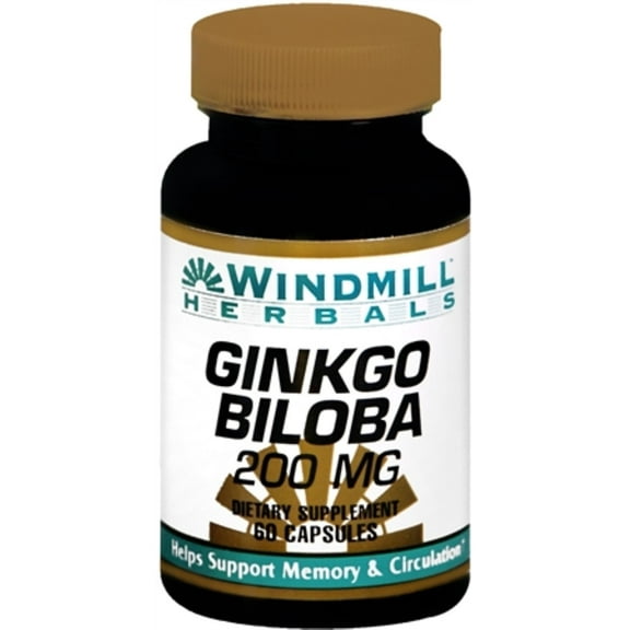 Windmill Herbals Ginkgo Biloba 200 mg Capsules 60 Capsules (Pack of 3)