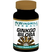 Windmill Herbals Ginkgo Biloba 200 mg Capsules 60 Capsules (Pack of 6)