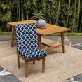 thumbnail image 2 of ARDEN 4-Pack earthFIBER Outdoor Patio Dining Chair Cushion, 20x44, Rain-Proof Seat Pad, Fade-Resistant Outdoor Cushion Sapphire Blue Garden Trellis, 2 of 10