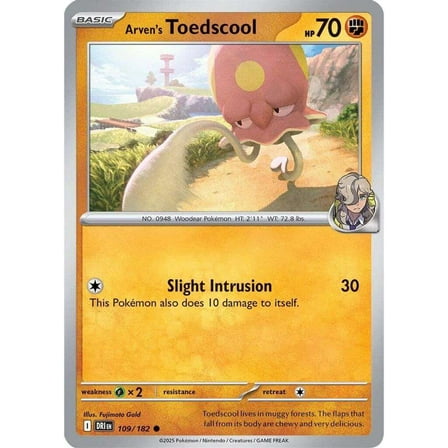 Pokemon Destined Rivals Common Arven's Toedscool #109