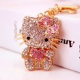 thumbnail image 1 of Llavero de cristal de Hello Kitty con forma de conejito, llavero brillante con diamantes de imitación, colgante de conejo, dijes para mujeres y niñas, 1 of 3