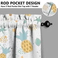 thumbnail image 3 of 2 Pack Pineapple Print Kitchen Curtains 27.5x39 Inch - Tropical Hawaiian Fruit Tier Curtains with Rod Pocket, Semi-Sheer Yellow Exotic Pattern for Farmhouse Window Treatment, 3 of 4