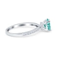 thumbnail image 2 of Accent Wedding Ring Simulated Paraiba Tourmaline CZ 925 Sterling Silver Size 10, 2 of 4