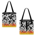 thumbnail image 3 of Xixirimido 2 Gallons Open-Top Car Trash Can Hanging Car Trash Bag Water Resistant Leakproof Trash Bag Car Accessories for Women Men, Cow Spot Fire Pattern, 3 of 8