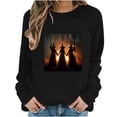 thumbnail image 3 of Jsaierl Halloween Sweatshirts for Women Cute Witch Graphic Pullovers Vintage Classic Crewneck Long Sleeve Sweater Tops Halloween Party Supplies, Sizes S-2XL, 3 of 7