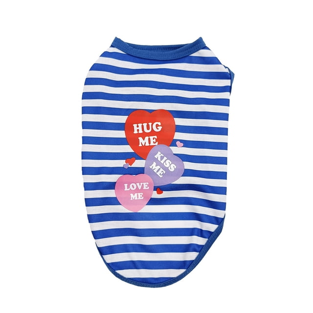 Methold Chalecos a rayas Camisetas para mascotas en forma de corazón Ropa para cachorros Camisas para perros Abrigo de mano de obra exquisita Top Type3 NO3 Methold PT003718-22