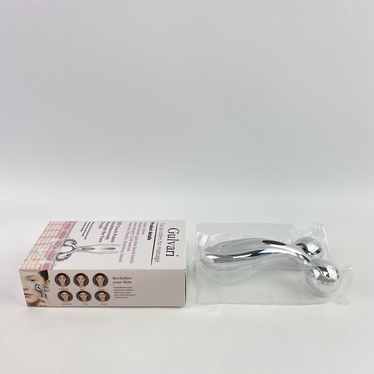 Gulvari Facial rollers for massage,Face Roller Set, Facial Tool for Face Sculpting, Metal Skin Care, Massager for Women