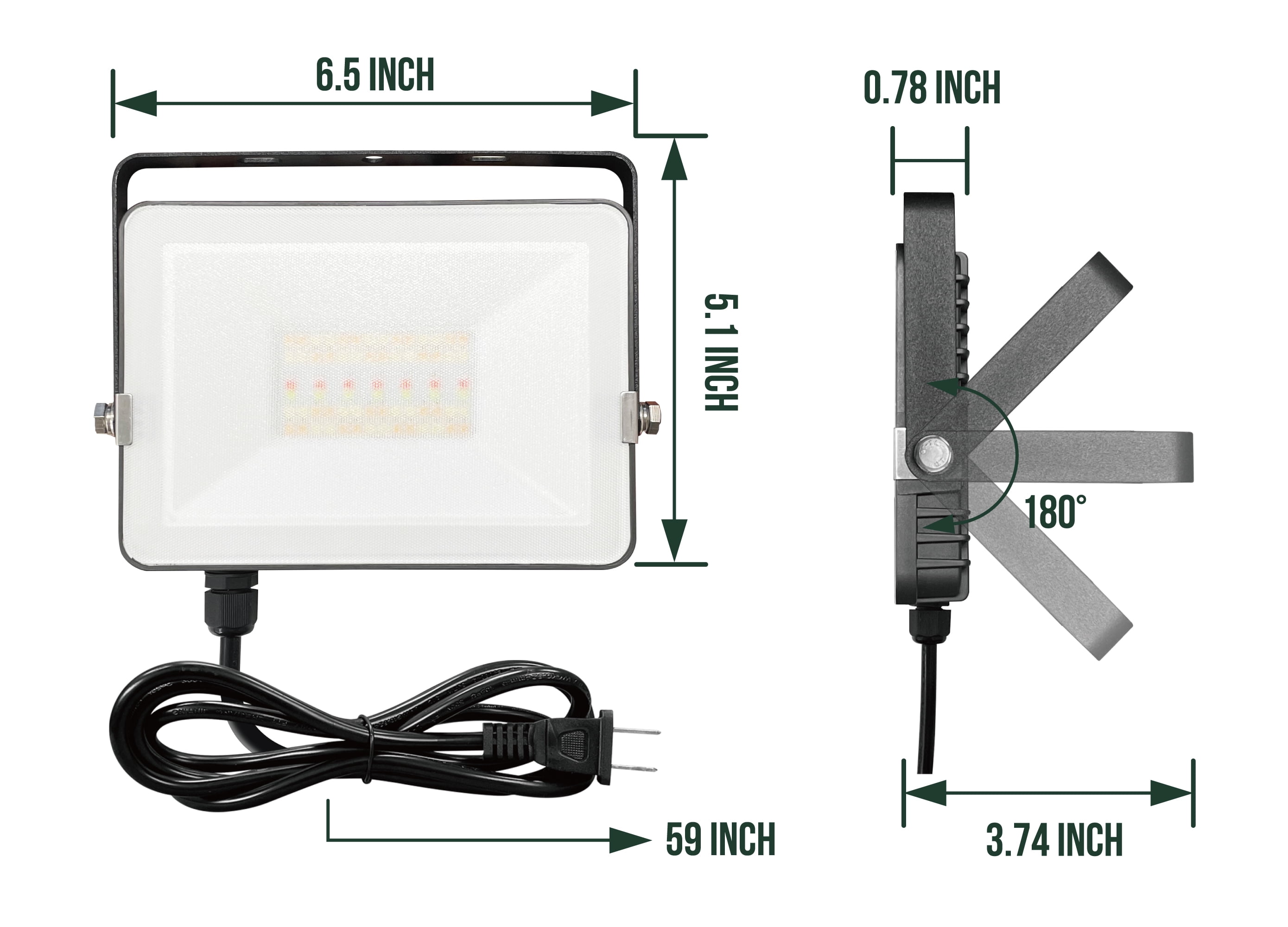 GKOplus 2-Pack RGB+CW LED Flood Light 160W Equivalent, WiFi & Bluetooth Smart Control Color Changing Stage Lights, Wall Washer Lights, Uplighting for Events, IP65 Waterproof for Outdoor Uses