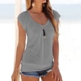 thumbnail image 2 of Blusa Informal Elegante Para Mujer, Cuello en V Erógeno, Hombros Descubiertos, Manga Corta, Camisas Regulares Odeerbi ODB161823, 2 of 5