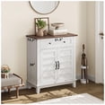 thumbnail image 3 of Bingirl Armoire de Rangement Style Ferme à 3 Niveaux Réglables avec 7 Vitesses - Armoire d'Entrée Multifonctionnelle Imperméable en Blanc et Brun pour Cuisine et Salle à Manger, 3 of 6