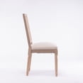 thumbnail image 3 of French Elegant Design Upholstered Antique Painting Linen Dining Chairs, Retro Dining Chairs with Solid Wood Frame and Legs, Armless Kitchen Chairs with Rattan Back, Parson Chairs(Cream,Set of 6), 3 of 10