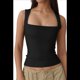 thumbnail image 2 of Camiseta Sin Mangas con Cuello Cuadrado para Mujer, Color Negro, Talla S, 2 of 9