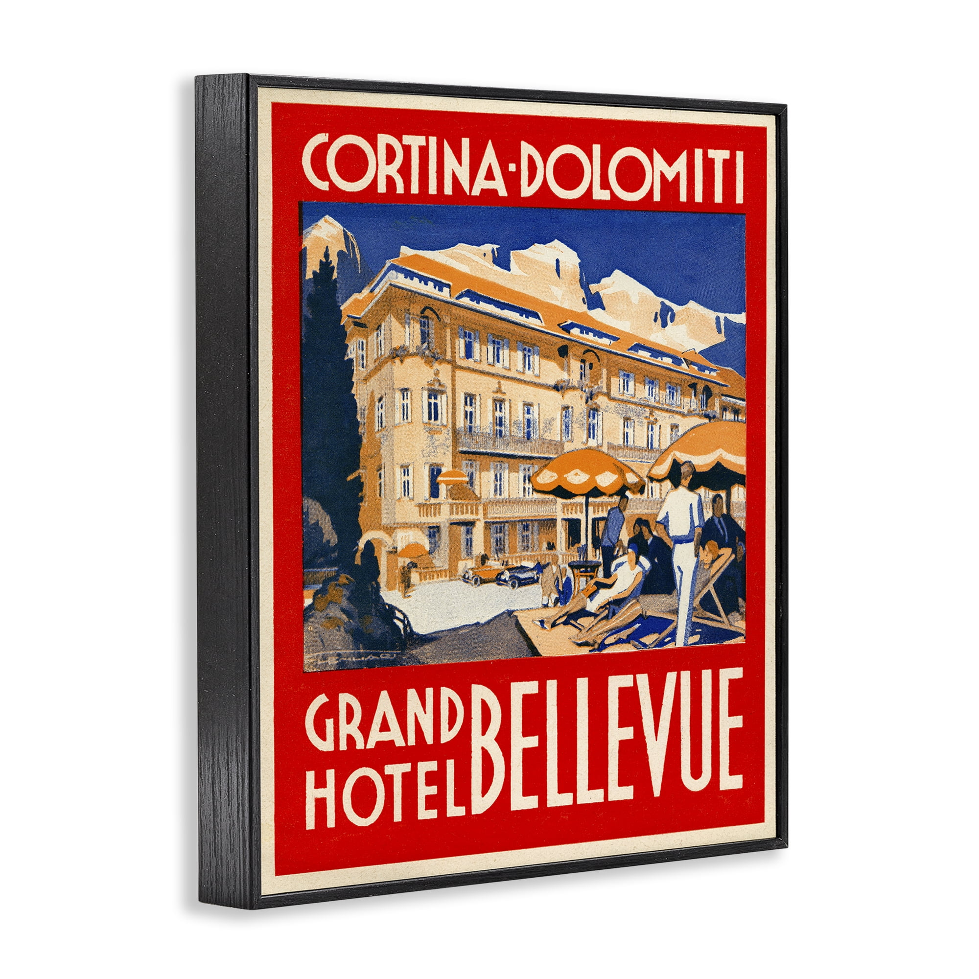 Stupell Industries Grand Hotel Bellevue Vintage Black Framed Giclee Art, design by Print Collection
