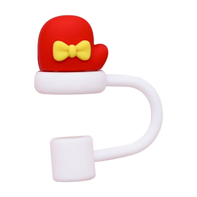 Silicone Straw Tip Caps Reusable Drinking Tip Caps Straw Stoppers, Glass Straw Tops For 10mm Straws (Cute Series)