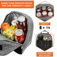 thumbnail image 4 of OPUX Insulated Lunch Box for Boys Girls, Leakproof Lunch Bag for Kids Teens, Reusable Lunch Pail Cooler Tote for Work Women Men Adults, Back to School Gift, Backpack Shape Lunchbox, Gray, 4 of 7