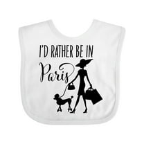Inktastic I'd Rather Be in Paris Shopping and Travel Girls Baby Bib