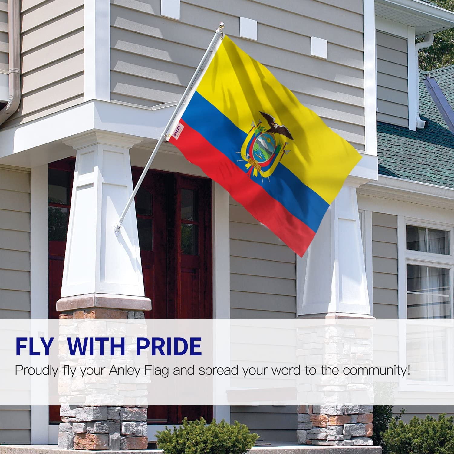 Anley Fly Breeze 3x5 Foot Ecuador Flag - Ecuadoran National Flags Polyester with Brass Grommets