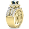 thumbnail image 2 of Dazzlingrock Collection 1.90 Carat (ctw) 14K Round White & Blue Diamond Bridal Halo Engagement Ring, Yellow Gold, Size 6, 2 of 4