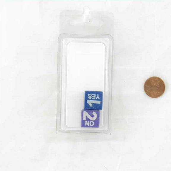 Yes and No 1 and 2 Dice Assorted Colors with Numbers 16mm (5/8in) D6 (1-2 3 times) Pack of 2