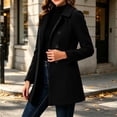 thumbnail image 4 of Edvintorg Womens Trench Coat Turndown Collar Loose Casual Long Jacket Solid Color Long Sleeve Outerwear with Pocket Womens Clothing Black S-2XL, 4 of 6