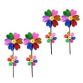 thumbnail image 3 of Weiweiguan 4Pcs Plastic Windmill Decors Beautiful Flower Design Pinwheels Outdoor Windmill Toys, 3 of 7