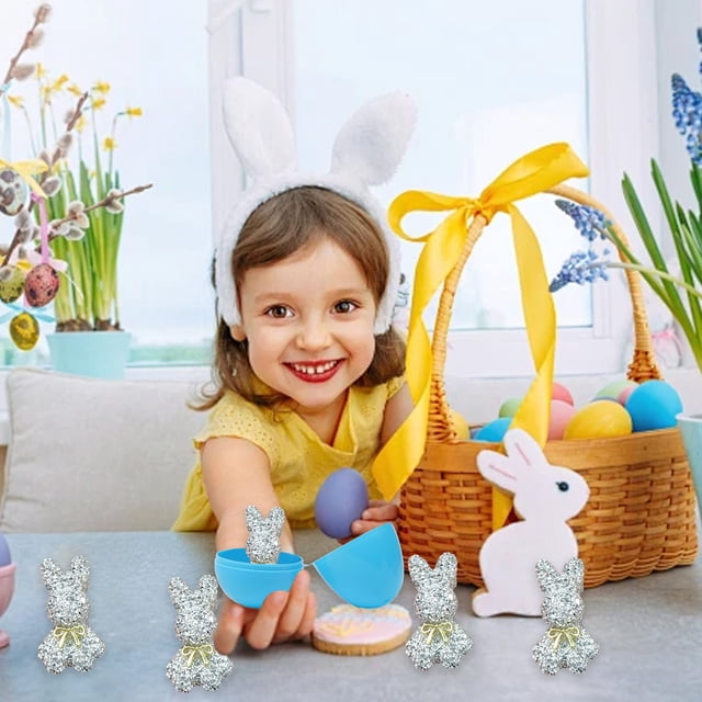 Decoraciones de Pascua, adornos de Pascua, regalos de Pascua, accesorios de conejito de peluche de Pascua, accesorios faciales, adornos de conejo de plástico