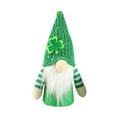 thumbnail image 6 of Hvmvliv St. Patrick's Day Light Up Gnome Doll with Sequin Hat, Battery Operated LED Decoration, Soft Fabric Doll for Shelf, Table & Holiday Gift Green, 6 of 6