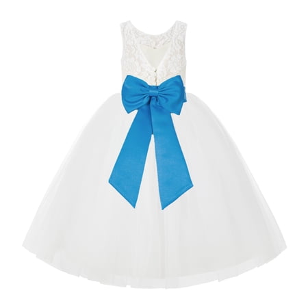 Ekidsbridal Ivory Lace Back Flower Girl Dress Junior Bridesmaid Princess for Toddlers 212noFT 3