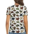thumbnail image 5 of Zufioo Various Turtle for Women's Deep V-neck Short-sleeved T-shirt, Top with Short Sleeves - with Stainless Steel Buckle, Moisture Wicking, Ideal Home Wear-Medium, 5 of 9