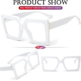 thumbnail image 4 of AIEYEZO Oversized Square Blue Light Glasses for Women Cute Big Frame Glasses Fashion Clear Multi-Color Computer Eyewear, 4 of 7