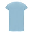 thumbnail image 5 of Summer Saving Wycnly Womens Blouses and Tops Dressy Casual Solid Button up Lightweight Comfy Pullover Tunic Shirts Summer Plain V-Neck Short Sleeve Cute Tees Tops Sky Blue m, 5 of 7