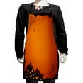thumbnail image 1 of Halloween Kids Apron, Grunge Spider Web Jack O Lanterns Horror Time Of Year Trick Or Treat Print, Boys Girls Apron Bib with Adjustable Ties for Cooking Baking Painting, Orange Seal Brown, by Ambesonne, 1 of 2