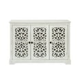 thumbnail image 5 of GZXS Antique White Accent Cabinet with 3 Carved Doors, Multipurpose Buffet Sideboard for Home Organization, 43.3"L x 15.7"W x 29.9"H, 5 of 7