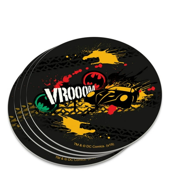 Batman Batmobile VROOOM Novelty Coaster Set