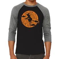 Men's Raglan Baseball Word Art T-shirt - Spooky Witch