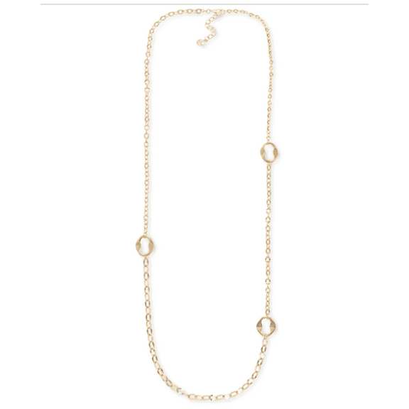 Alfani Gold-Tone Sculptural Link Long Strand Necklace, 42   2 Extender, gold