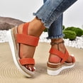 thumbnail image 4 of Summer Espadrilles for Women Slip on Strappy Wedge Sandals Casual Open Toe Beach Shoes Lightweight Wedges Heels Orange Size 9.5, 4 of 7