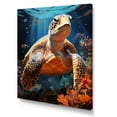 thumbnail image 2 of Designart "Imaginative Coral Reef" Animals Turtle Canvas Wall Art, 2 of 7